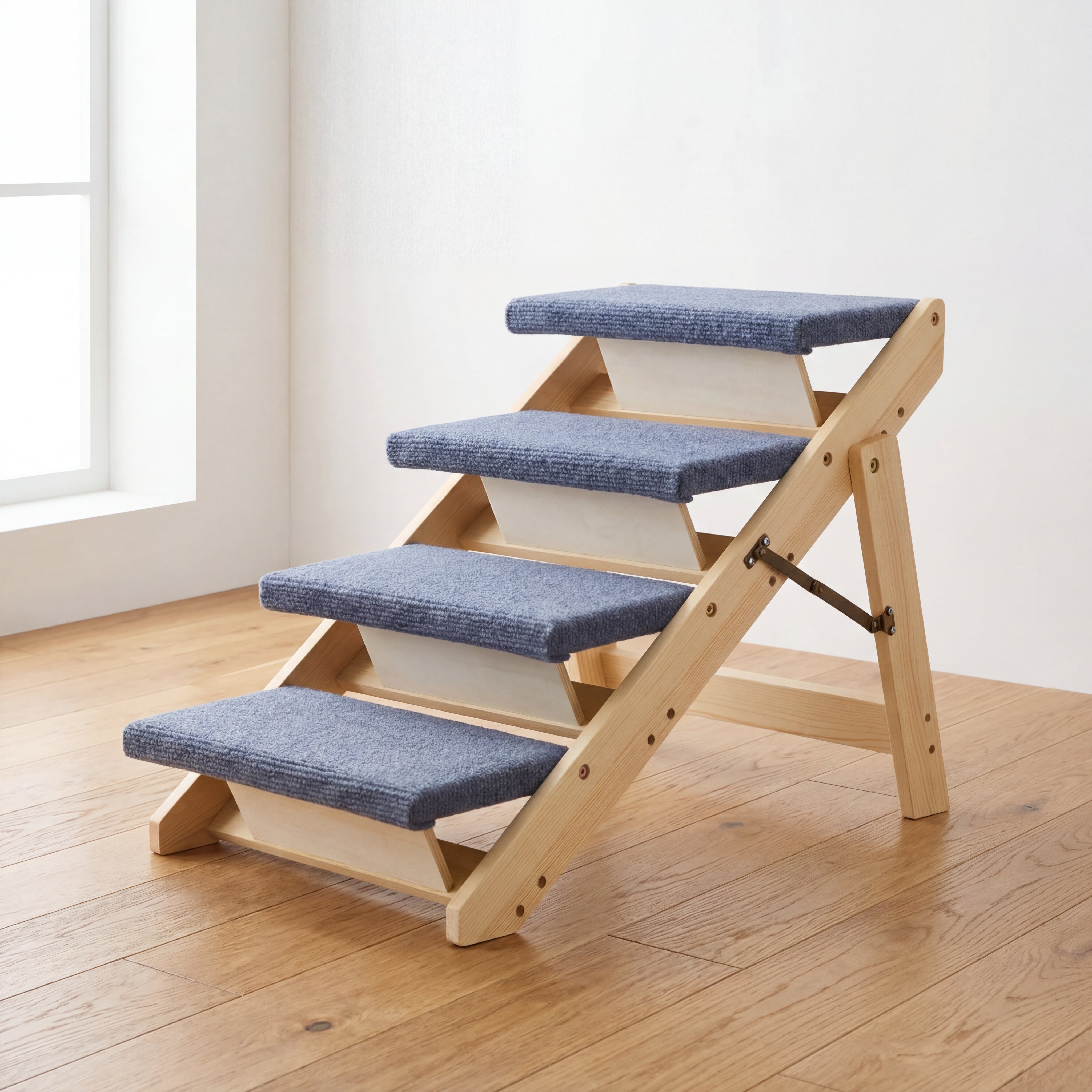 The Paw Step Fold - Premium Foldable Solid Wood Dog Stairs