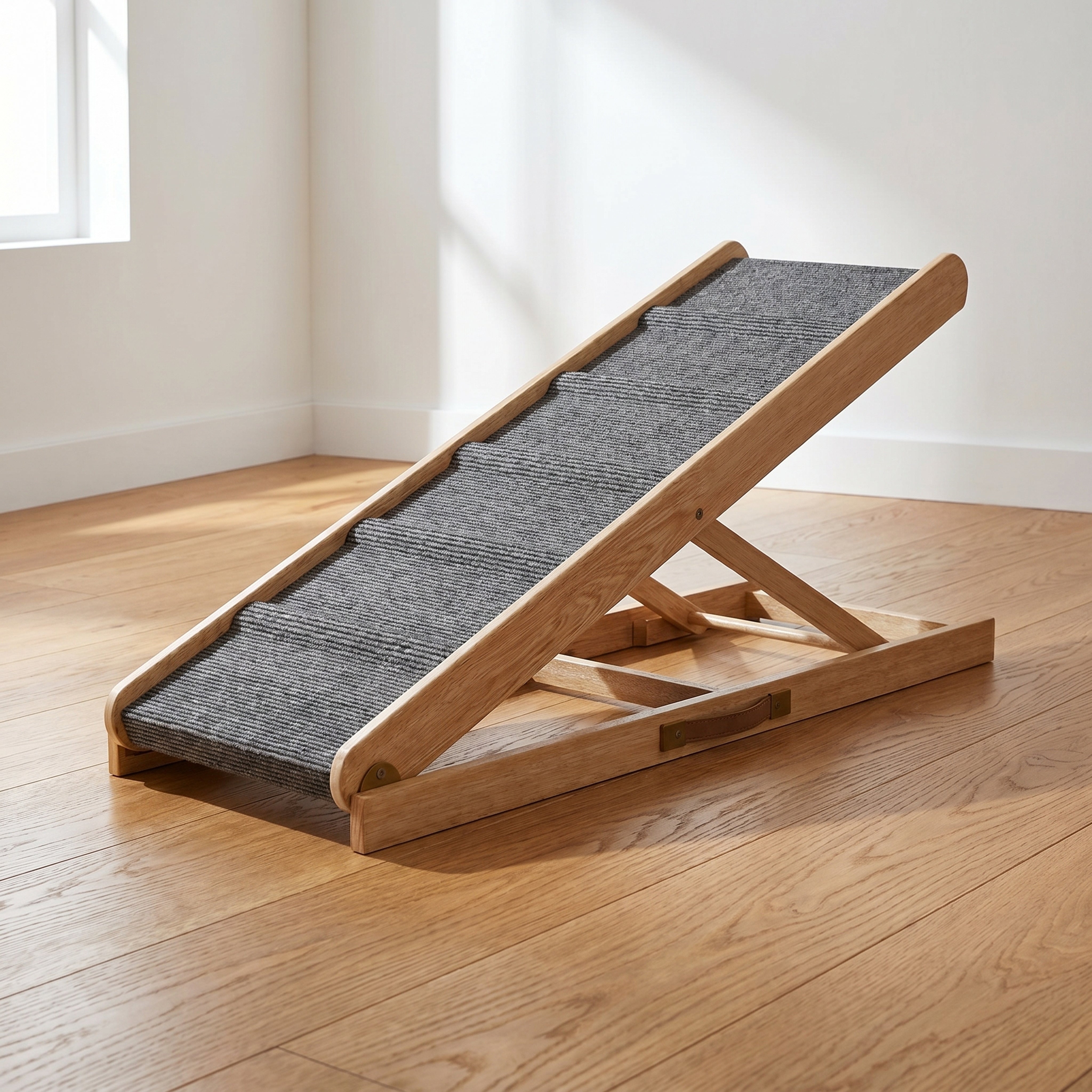 The Paw Step Classic - Premium Adjustable Solid Wood Dog Ramp