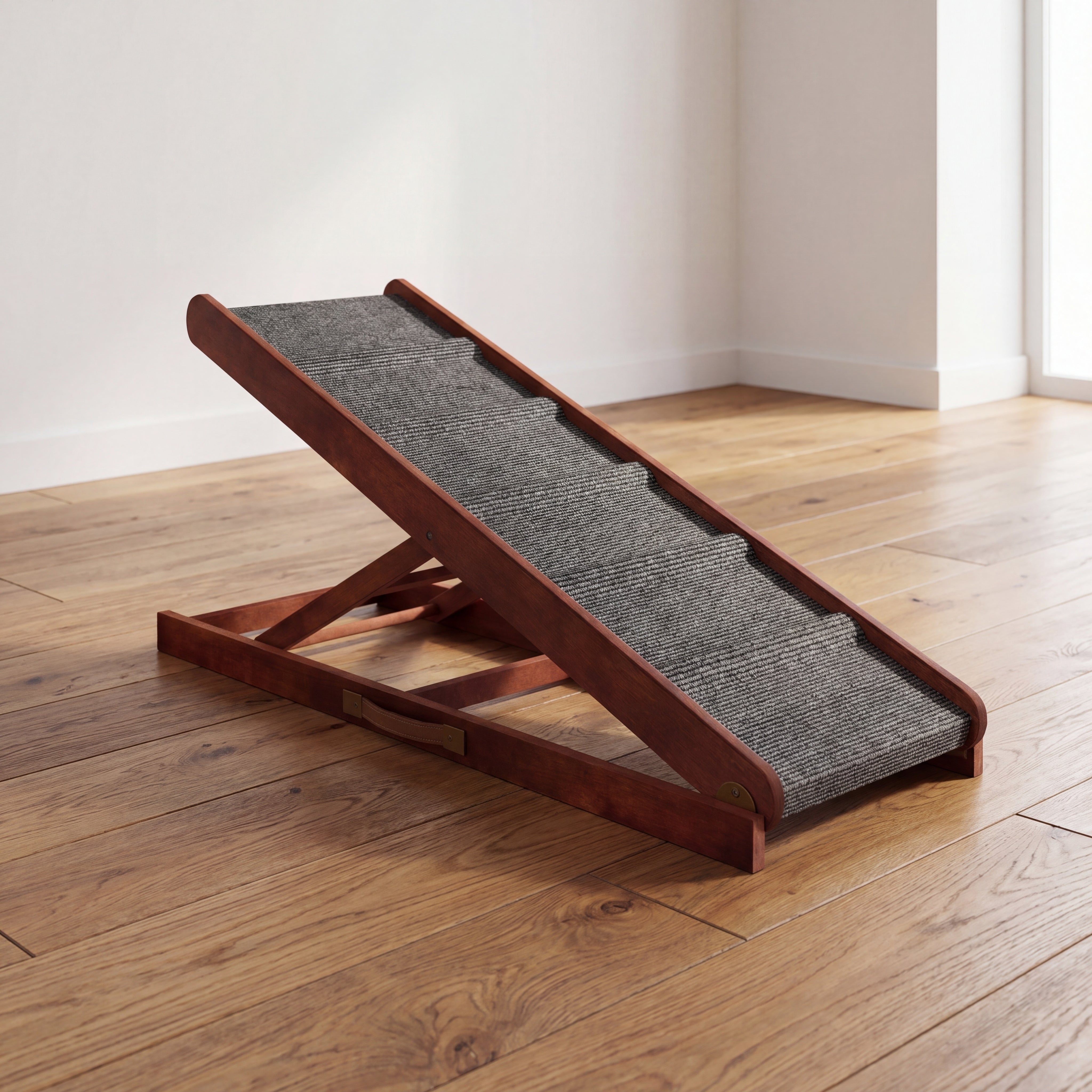 The Paw Step Classic - Premium Adjustable Solid Wood Dog Ramp