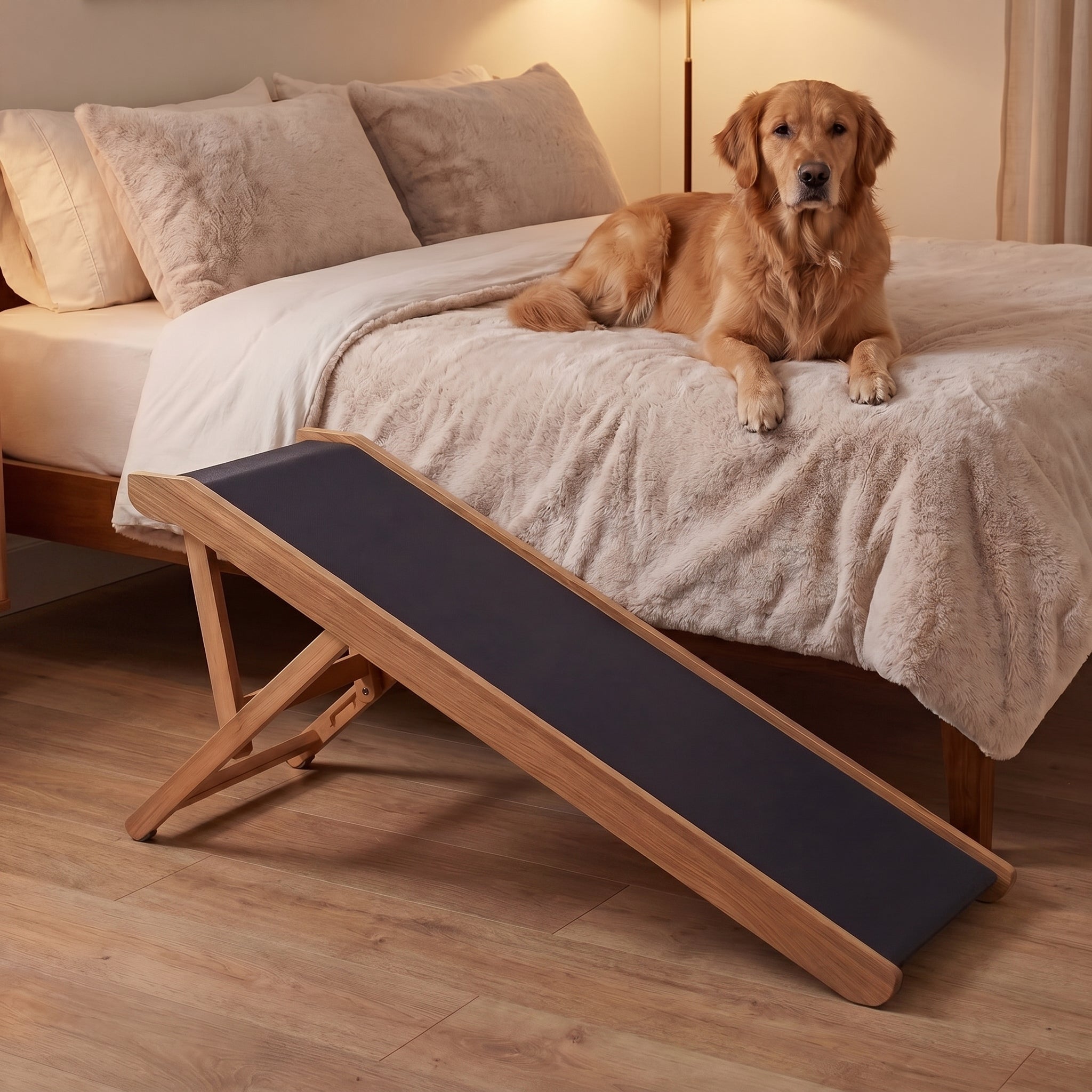 The Paw Step Pro - Adjustable Solid Wood Dog Ramp