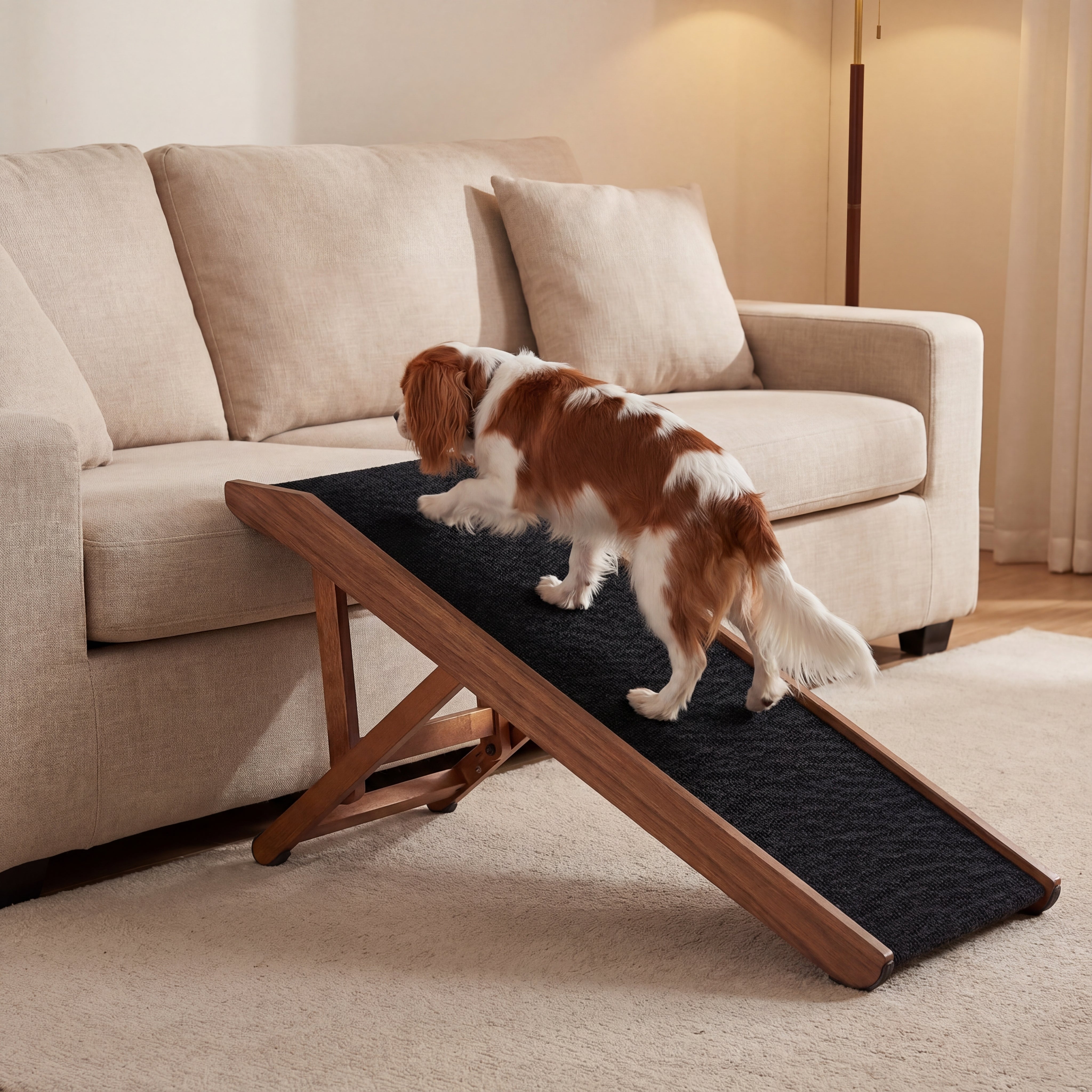 The Paw Step Pro - Adjustable Solid Wood Dog Ramp