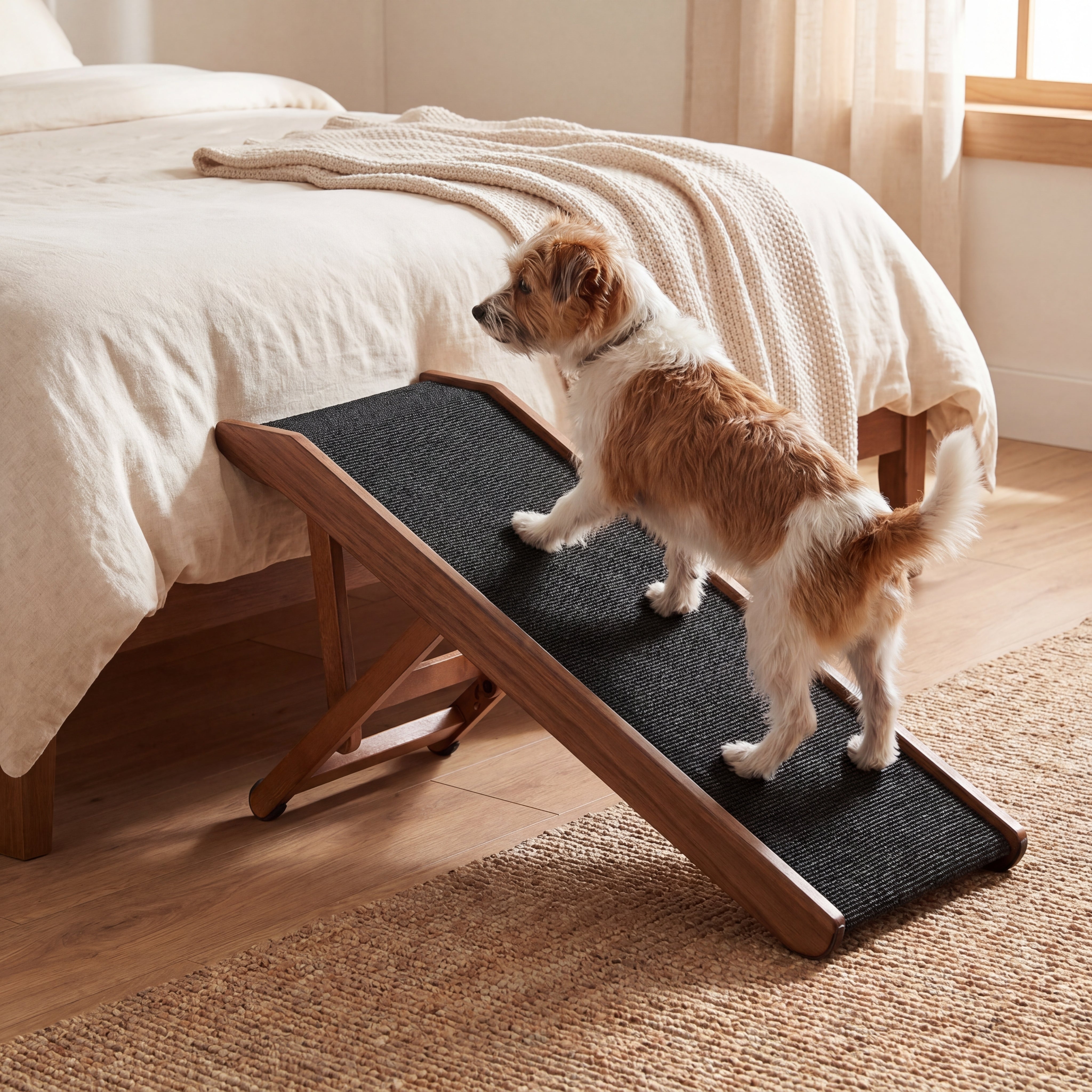 The Paw Step Pro - Adjustable Solid Wood Dog Ramp